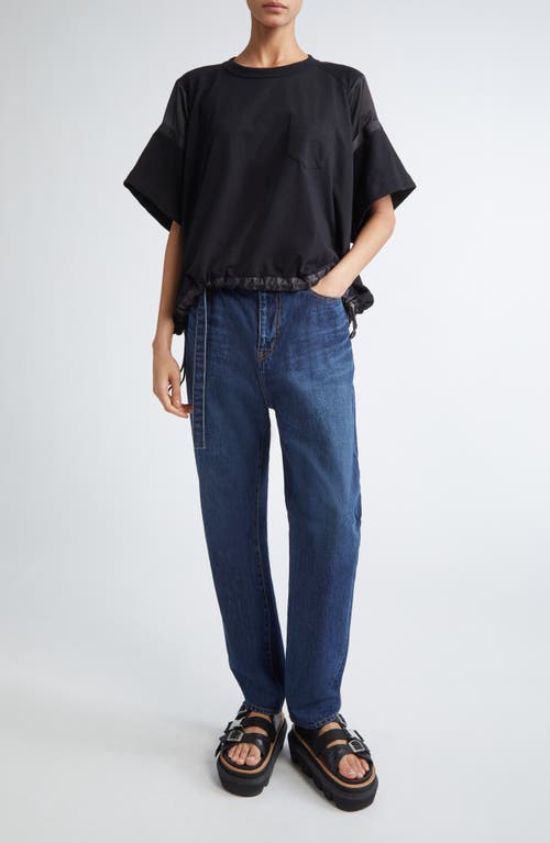 Sacai X Thomas Mason Paneled Mixed Media T-shirt