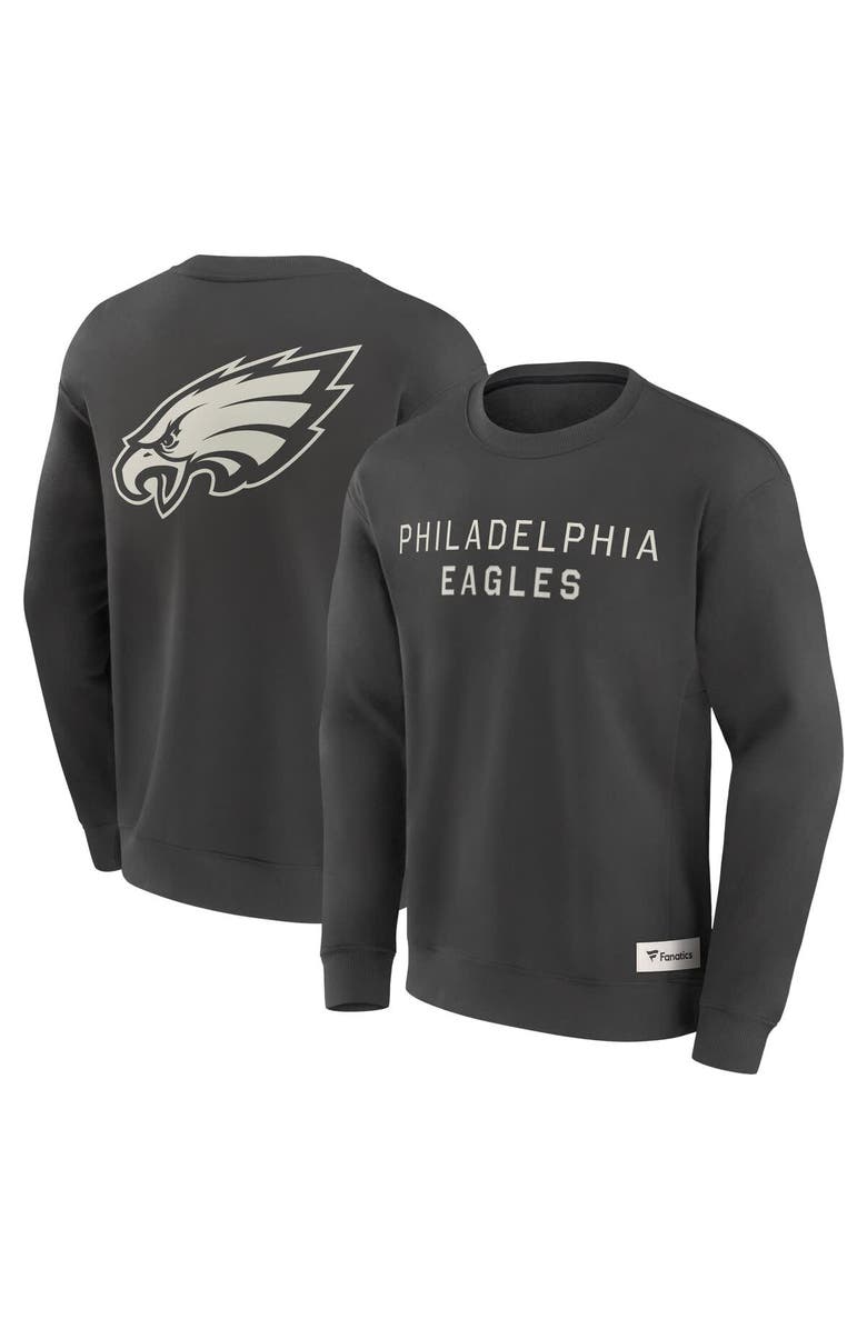FANATICS Men's Fanatics Charcoal Philadelphia Eagles Elements Future Ground Lettering Pullover Sweatshirt, Alternate, color, Charcoal