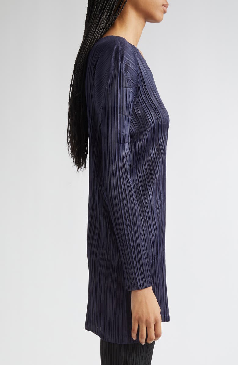 Pleats Please Issey Miyake Tune Pleated Longline Top, Alternate, color, Navy