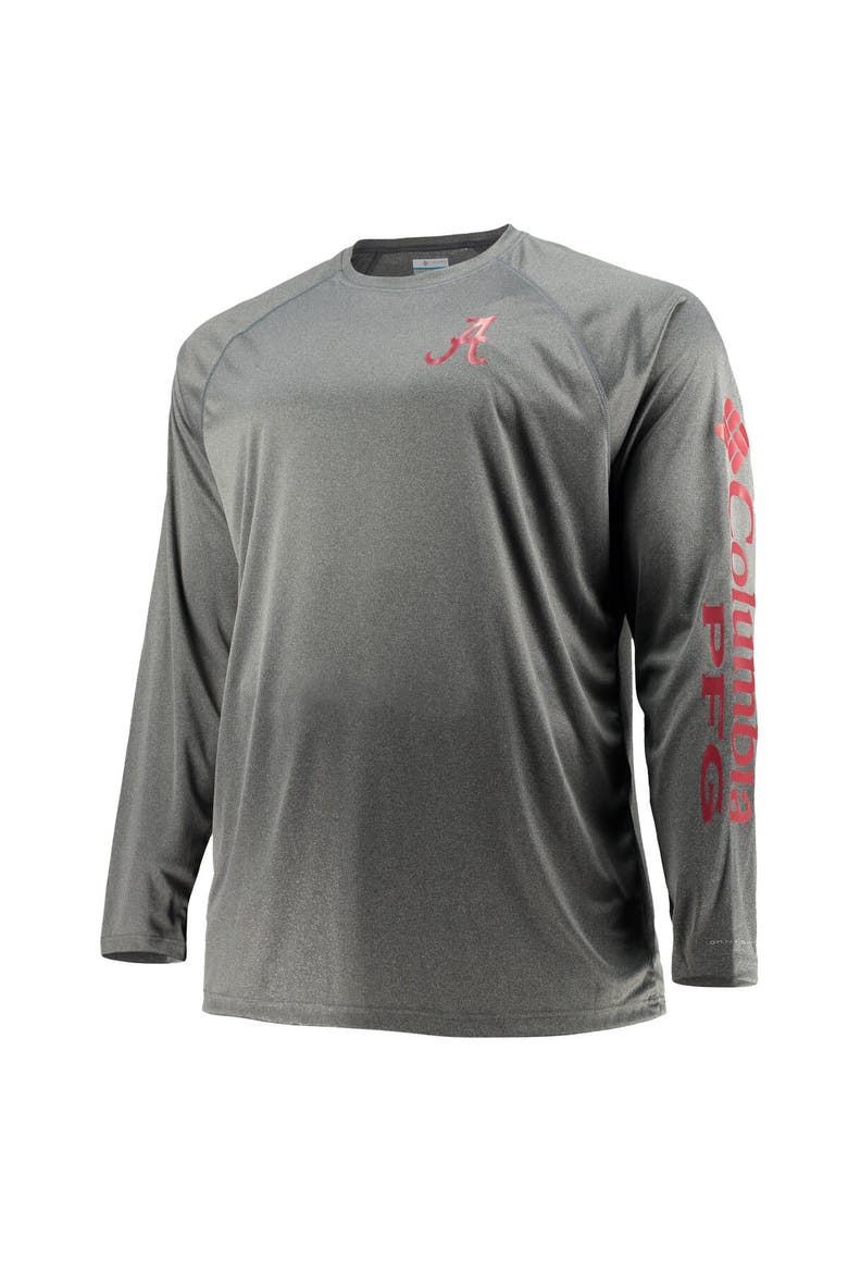 Men's Columbia Charcoal Alabama Crimson Tide Big & Tall Terminal Tackle Omni-Shade Long Sleeve Raglan T-Shirt, Alternate, color, Charcoal