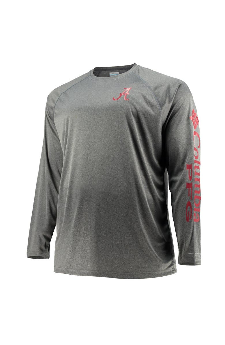 Columbia Men's Columbia Charcoal Alabama Crimson Tide Big & Tall Terminal Tackle Omni-Shade Long Sleeve Raglan T-Shirt, Alternate, color, 