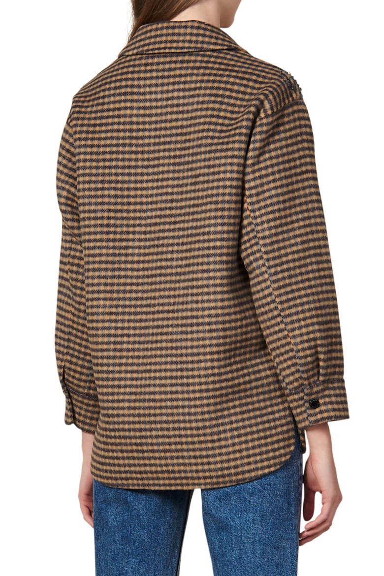 Brodan Plaid Beaded Detail Wool Blend Jacket, Alternate, color, MULTICOLOR