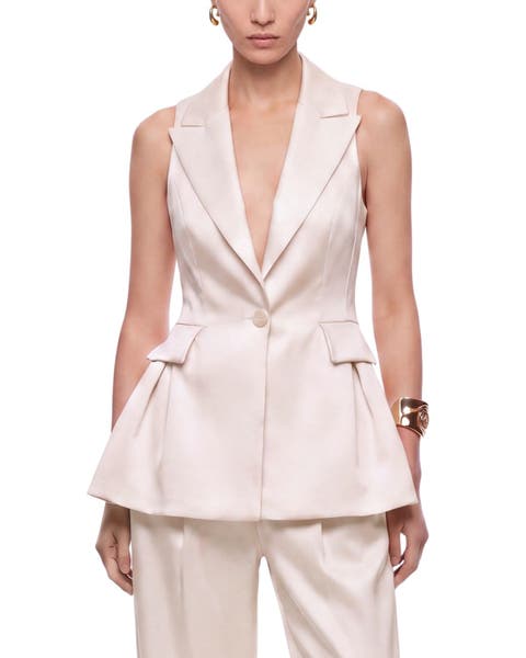 Single Button Peak Lapel Vest