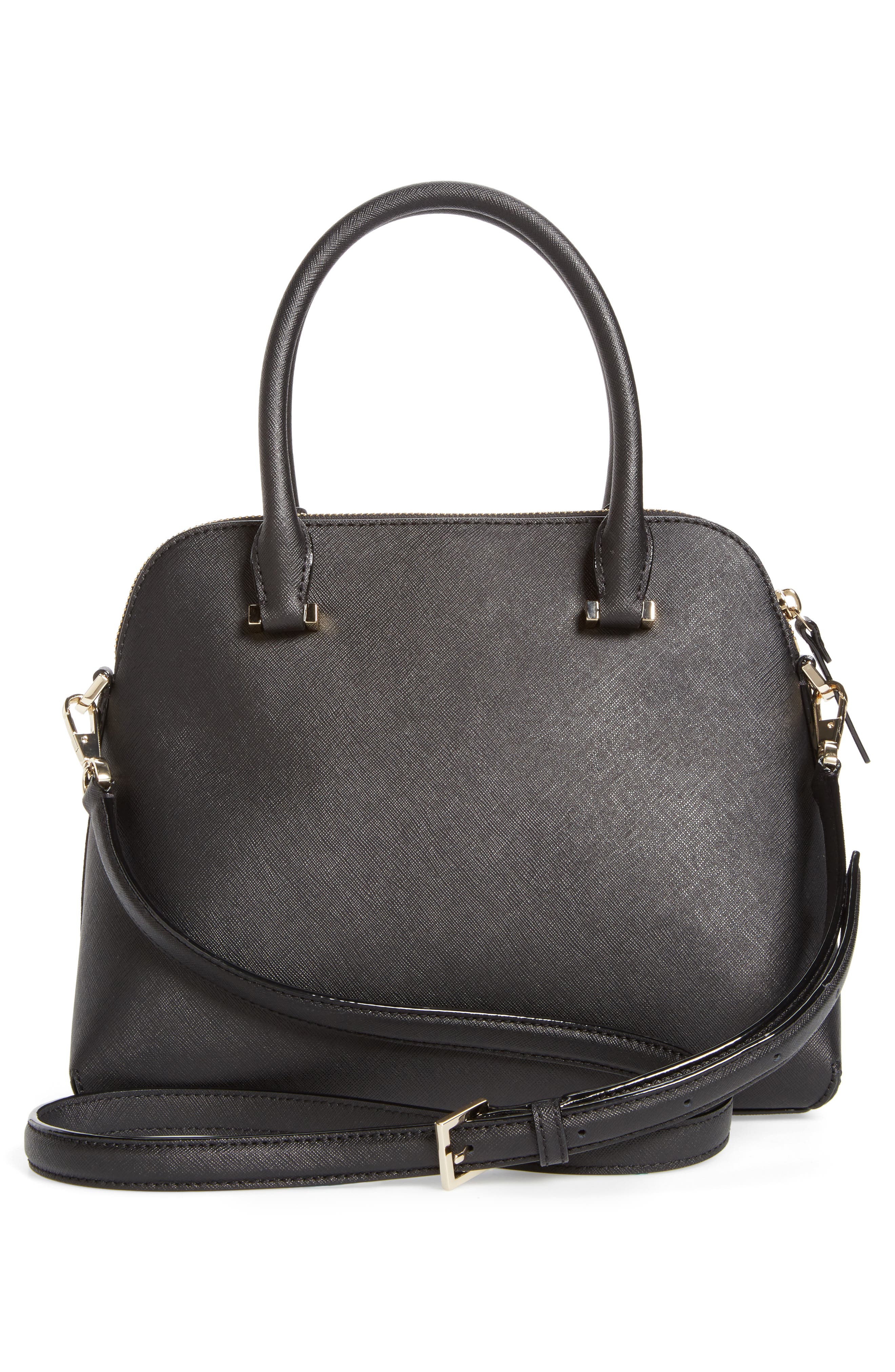 cameron street maise leather satchel, Alternate, color, BLACK