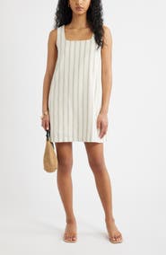 Open Edit Linen Blend Shift Dress