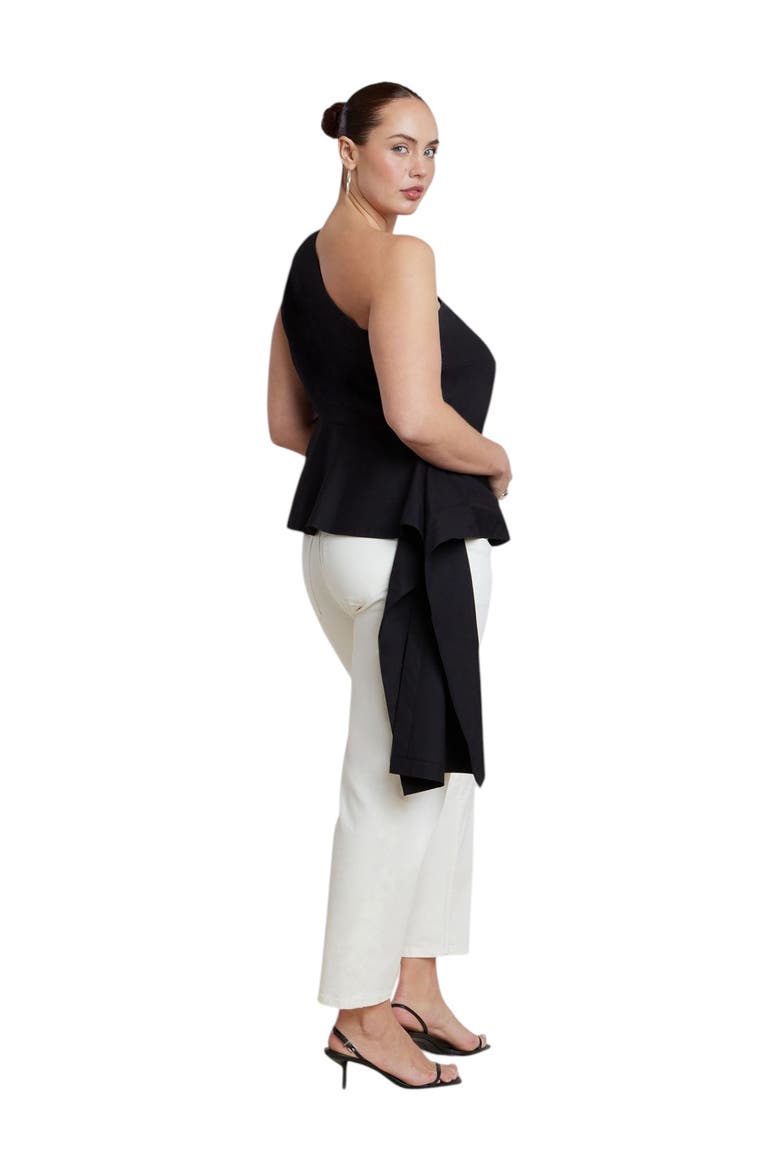 Asymmetrical Top With Flounce, Alternate, color, BLACK ONYX