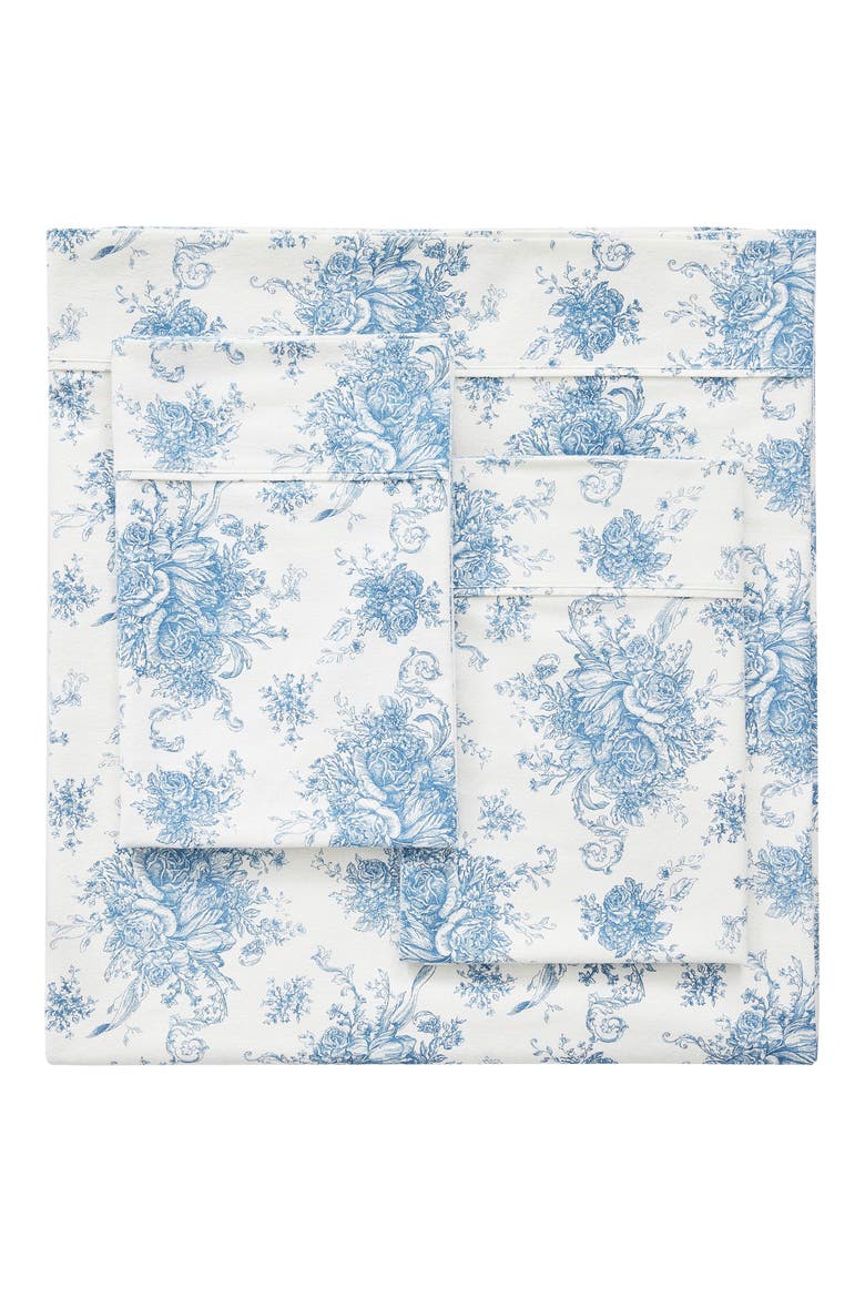 Petit Toile Flannel Sheet Set, Main, color, LIGHT BLUE