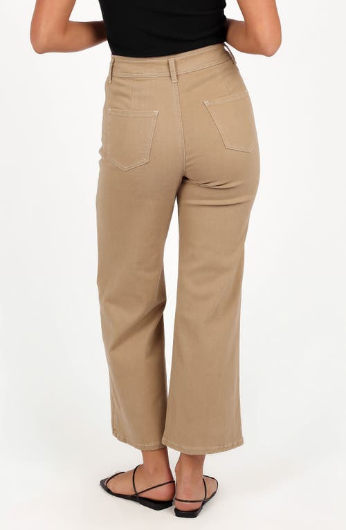 Petal And Pup Petal & Pup Parson Topstitch Detail Crop Wide Leg Pants In Brown