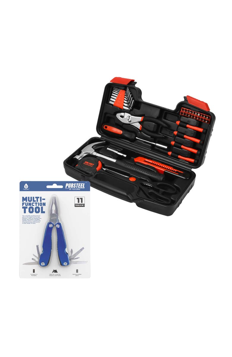 PURSONIC 11-in-1 Multifunction Tool & Handy Solutions 39-Piece Household Tool Kit Bundle The Ultimate DIY & Home Repair Set!, Main, color, Multicolor