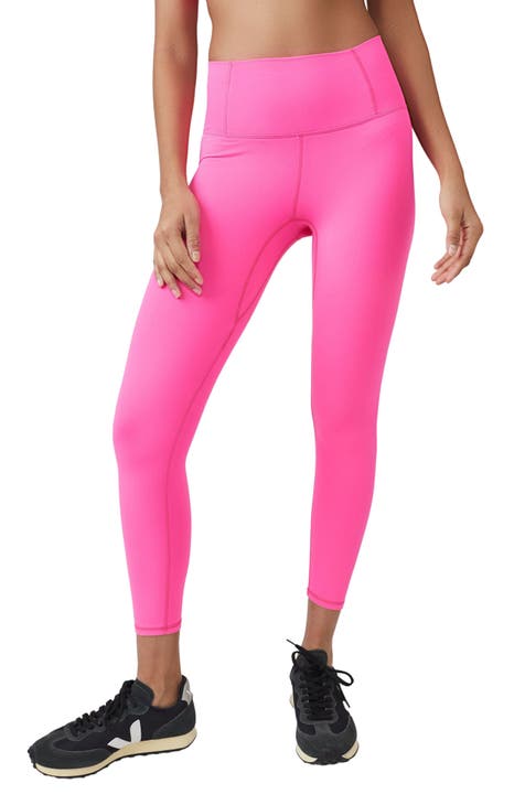 Neon pink workout leggings online