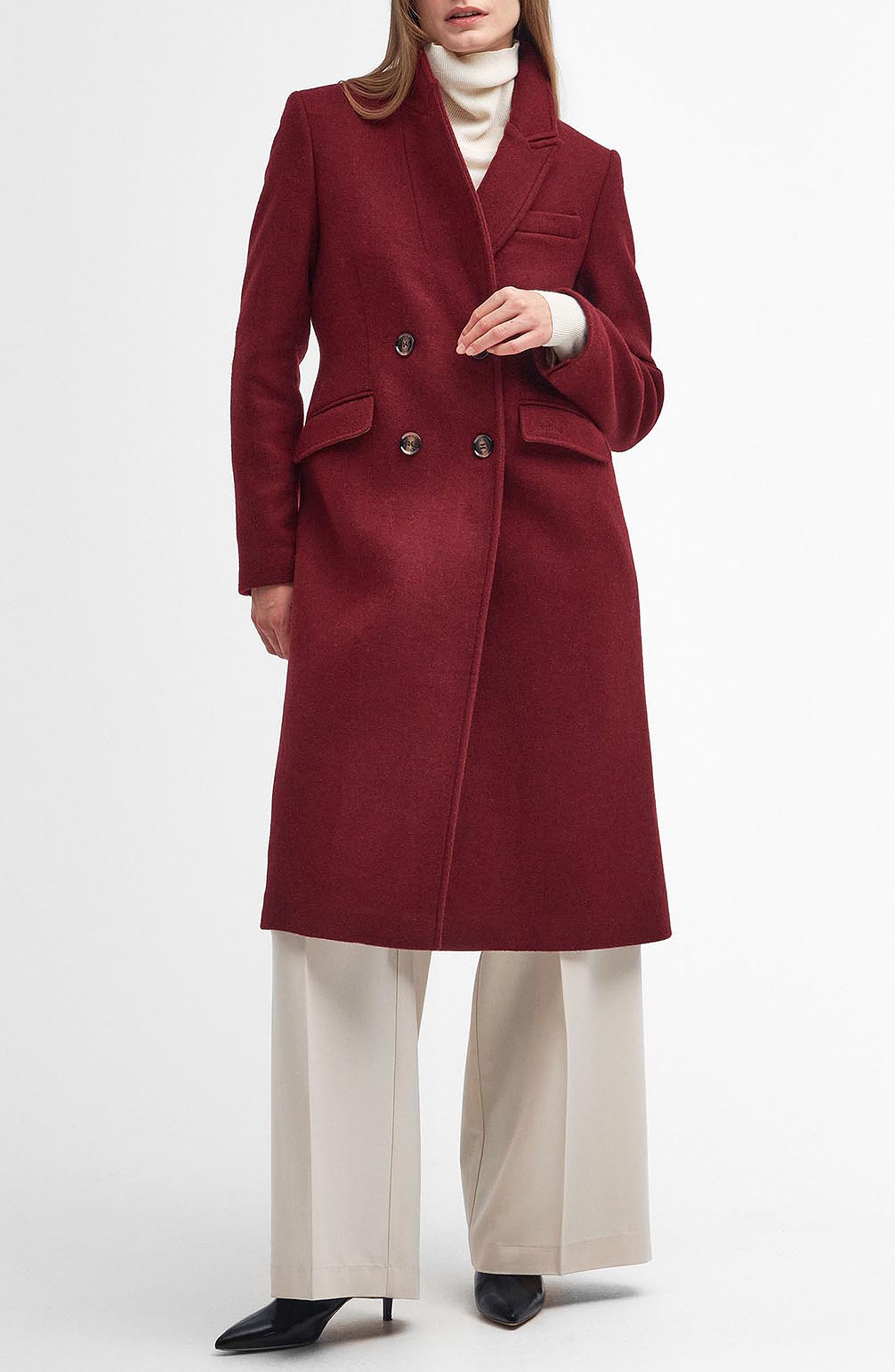 Barbour Marylin Double Breasted Wool Blend Coat