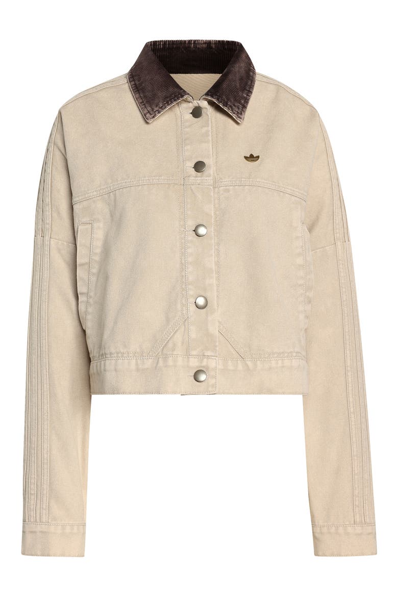 Essential Canvas Oversize Track Jacket, Alternate, color, STONE KHAKI