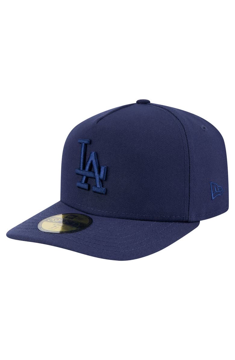 New Era Men's New Era Navy Los Angeles Dodgers Color Pack A-Frame 59FIFTY Fitted Hat, Main, color, 