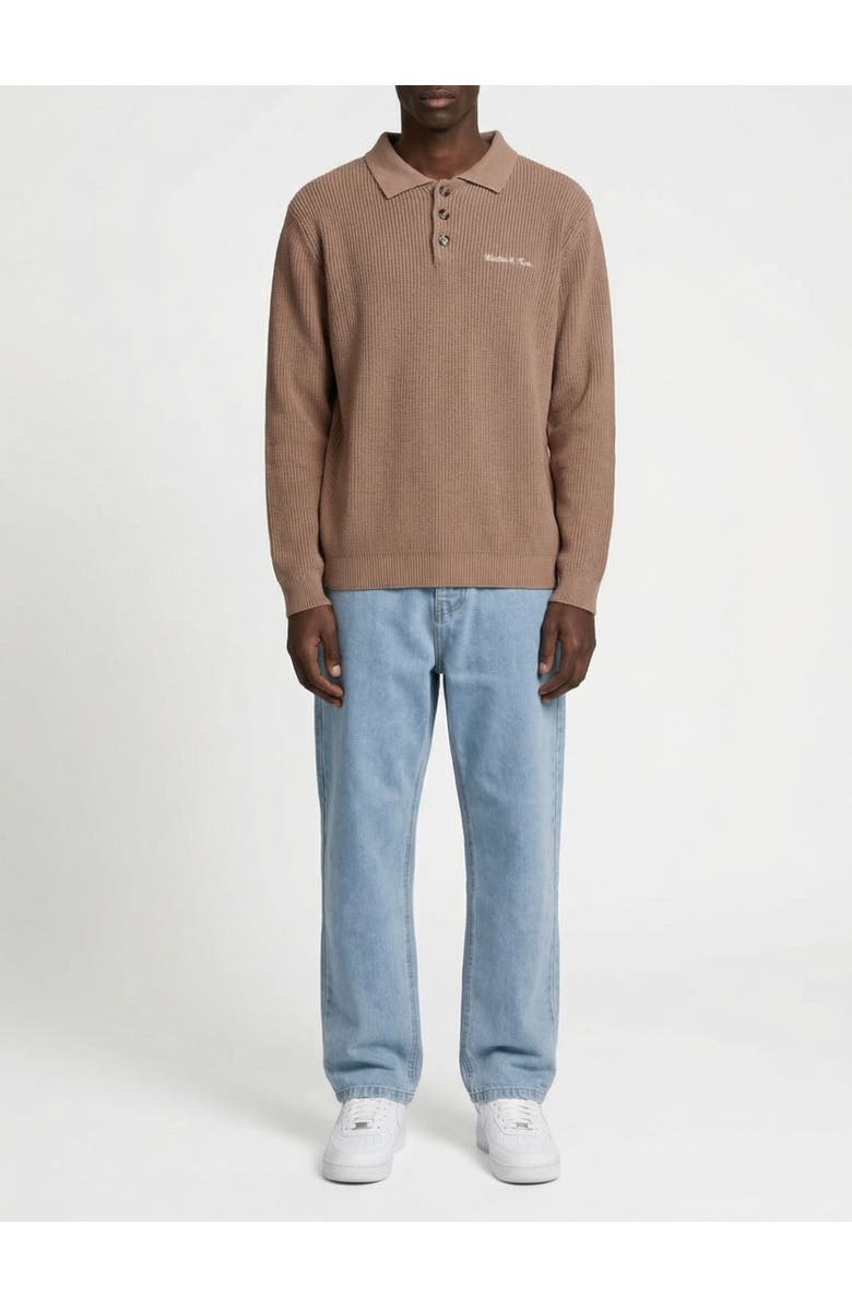 Walker & Hunt Lando Oversized Polo Collar Sweater, Main, color, Mocha