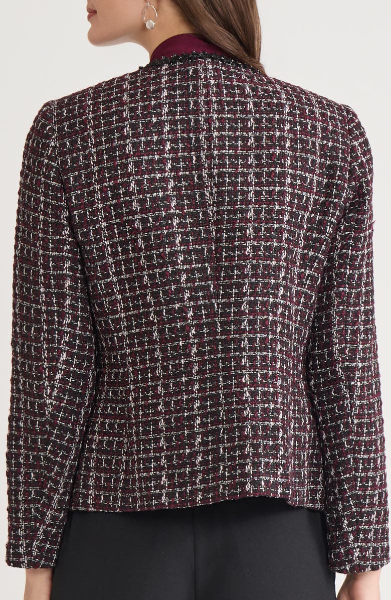 KASPER Collarless Tweed Jacket, Alternate, color, Shiraz Multi