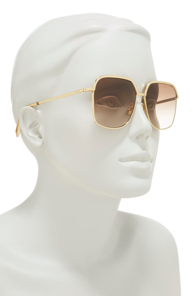 CELINE 56mm Oversize Square Sunglasses, Alternate, color, 