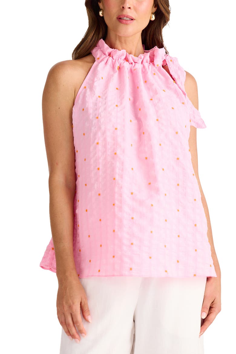 Soul Seersucker Sleeveless Top, Main, color, NEON PINK DOBBY