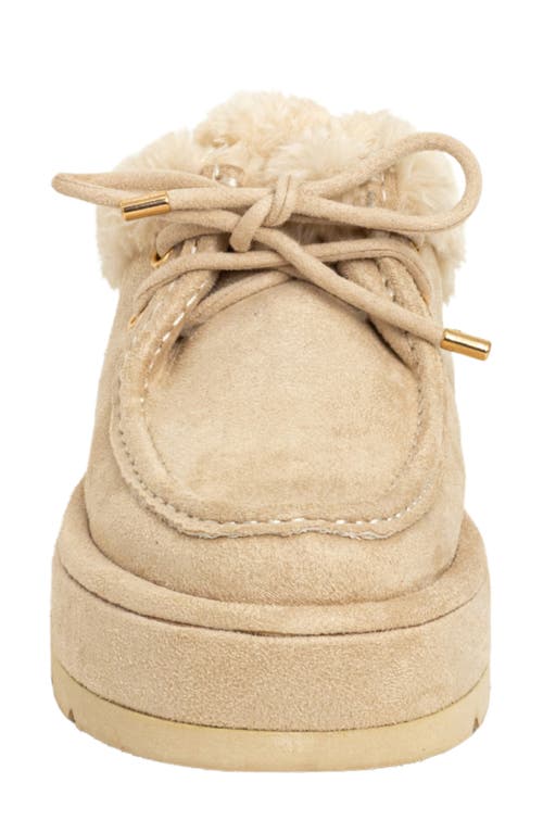 Shushop Tulsa Faux Fur Platform Slipper In Neutral
