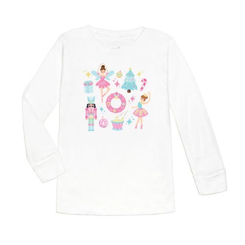 Sweet Wink Nutcracker Doodle Christmas Long Sleeve Shirt In White