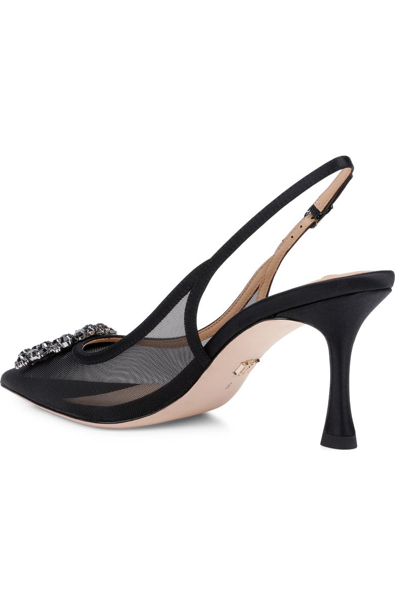 Badgley Mischka Collection Yuta Pointed Toe Slingback Pump, Alternate, color, Black Satin