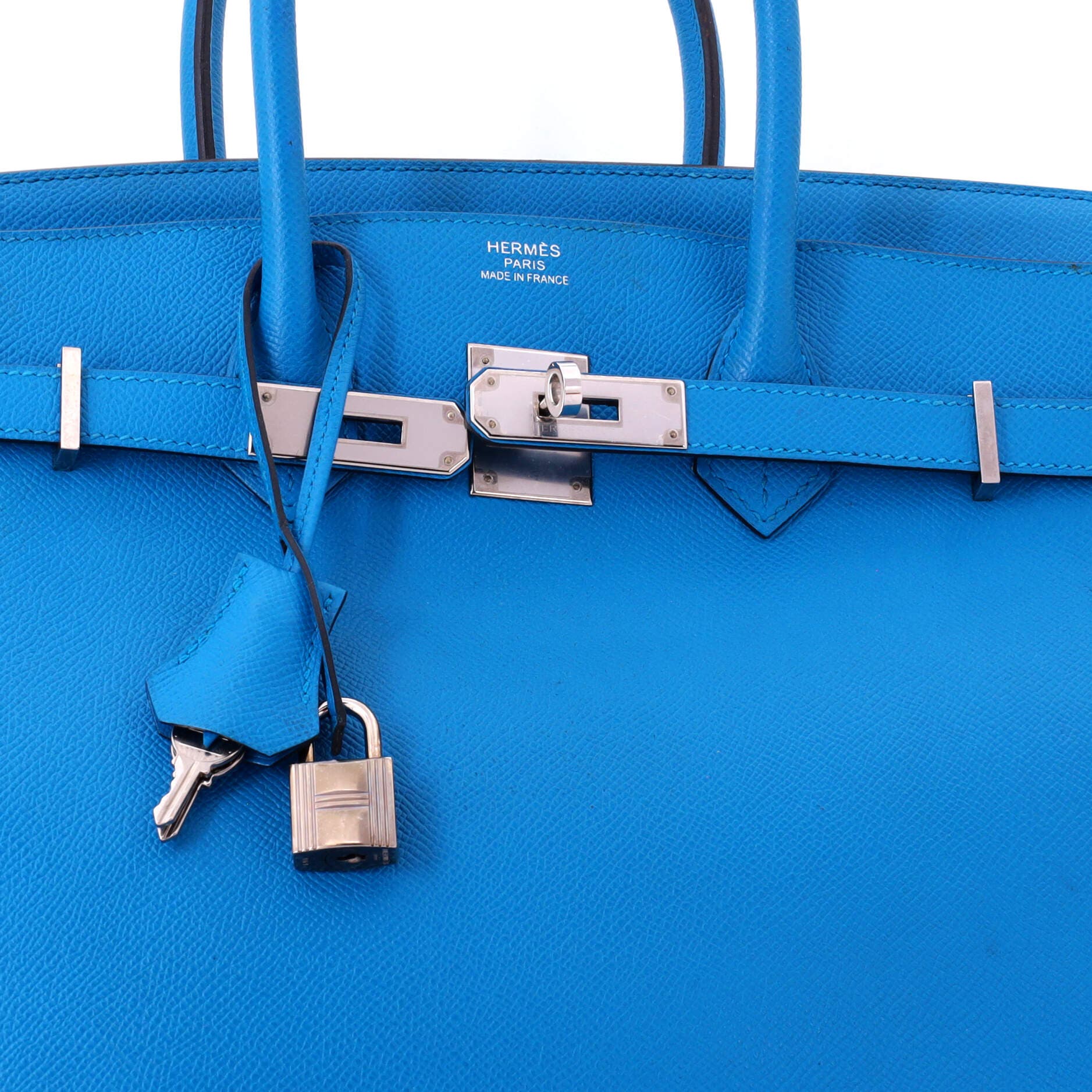 Pre-Owned Hermes Birkin Handbag Blue Epsom with Palladium Hardware 35, Alternate, color, Bleu Zanzibar
