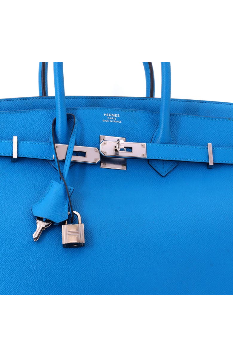 Pre-Owned Hermes Birkin Handbag Blue Epsom with Palladium Hardware 35, Alternate, color, Bleu Zanzibar