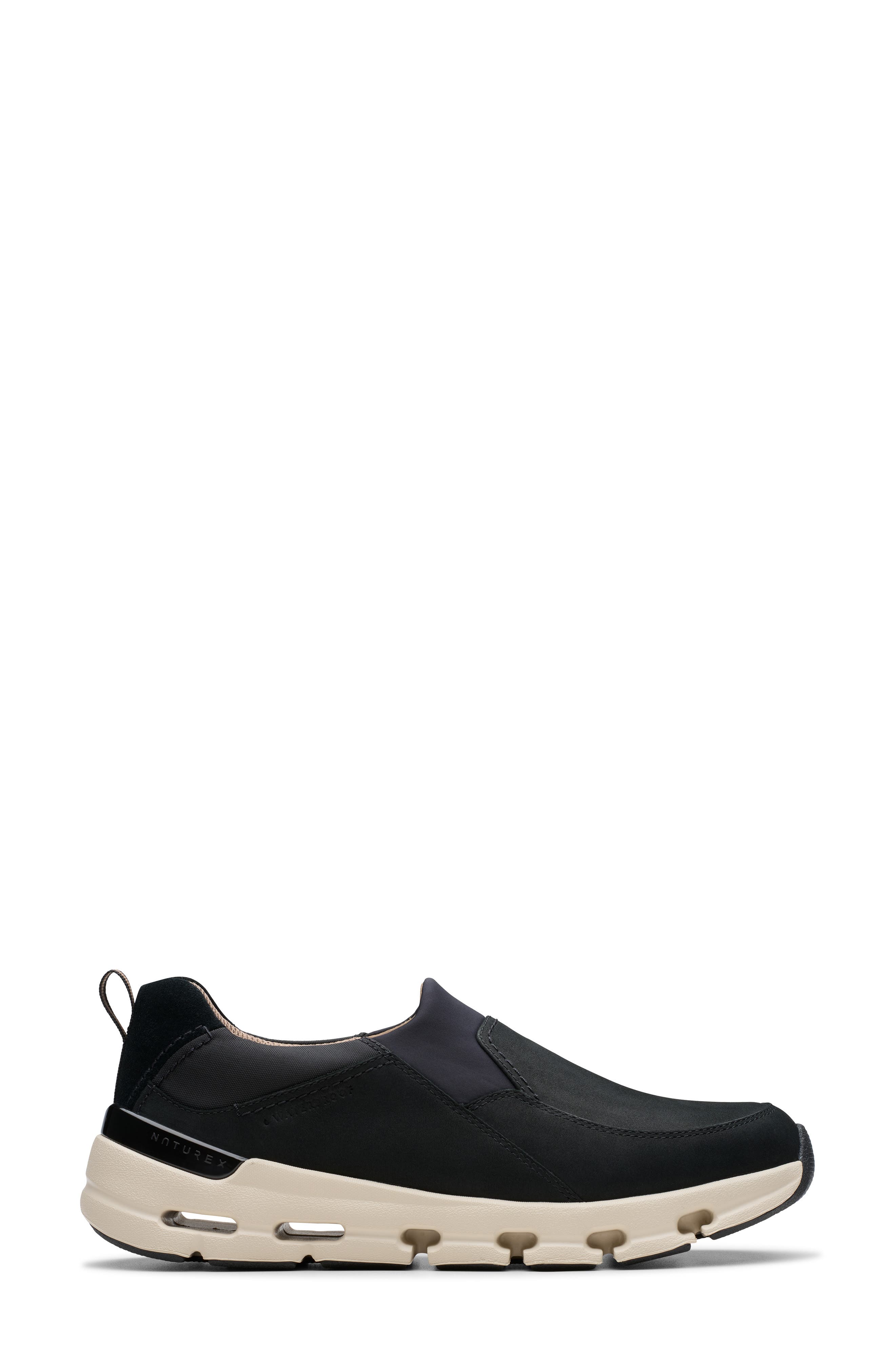 Clarks<sup>®</sup> Naturex Waterproof Slip-On Sneaker, Alternate, color, Black Nubuck