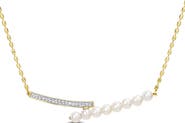 DELMAR 4-4.5mm Cultured Freshwater Pearl Bypass Bar Necklace