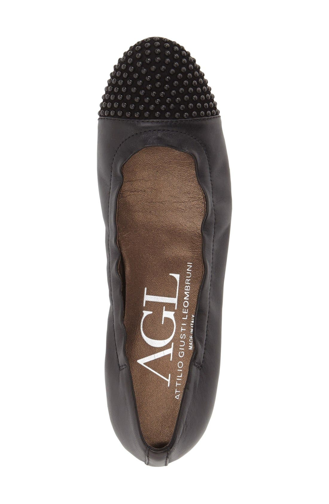 AGL 'Blakely' Studded Cap Toe Ballet Flat, Alternate, color, 