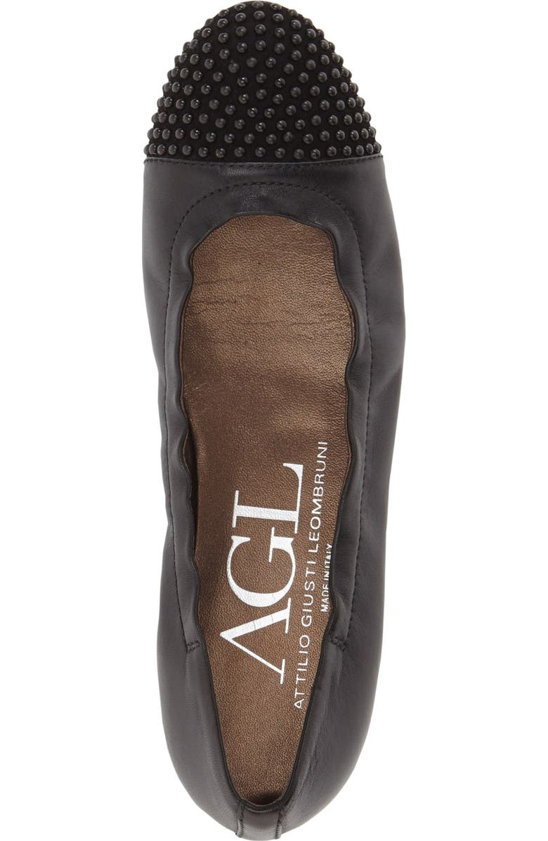 AGL 'Blakely' Studded Cap Toe Ballet Flat, Alternate, color,