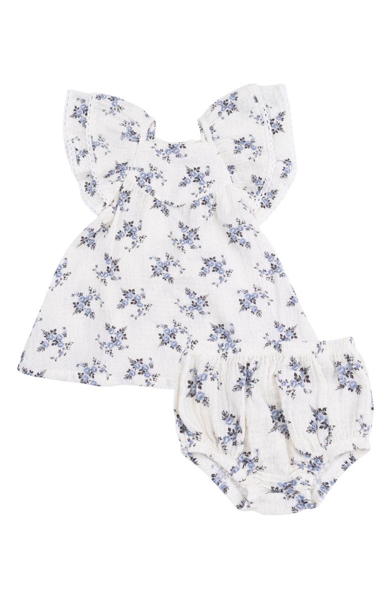 Angel Dear Belle Rosette Dot Dress with Bloomers Set, Main, color,