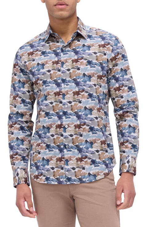 Julian Woven Long Sleeve Button-Up Shirt