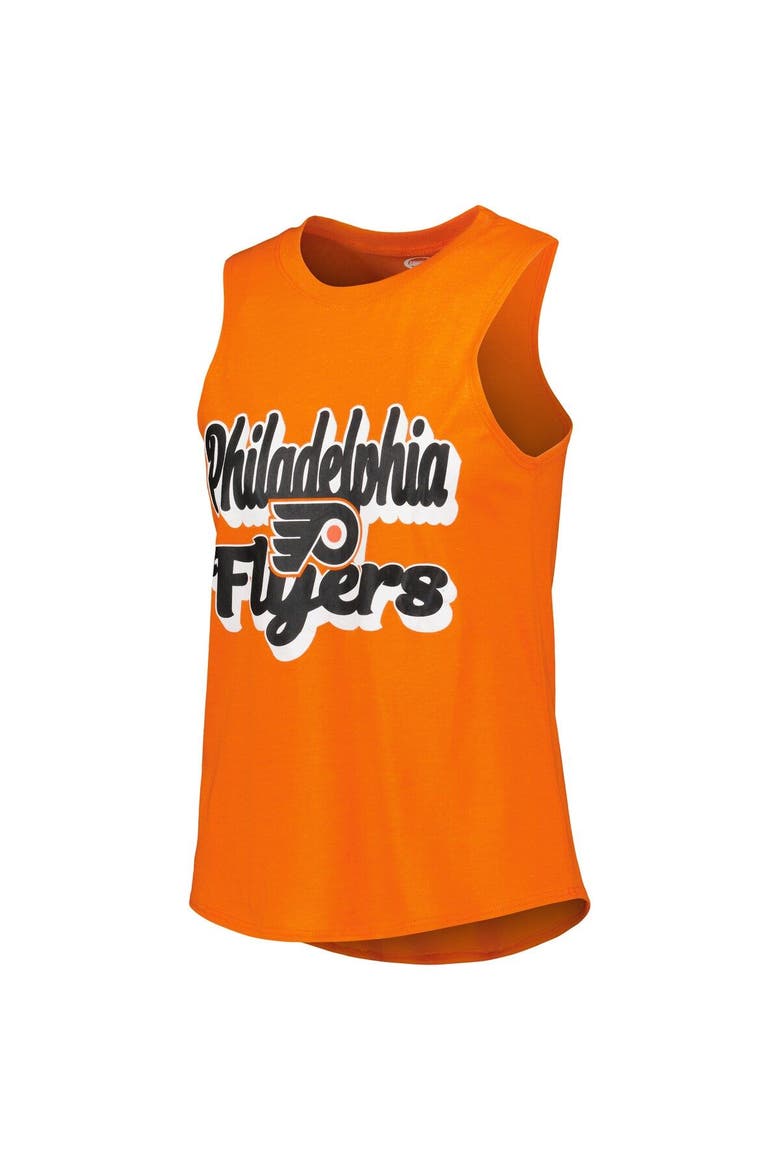 Women's Concepts Sport Heather Orange/Heather Black Philadelphia Flyers Meter Muscle Tank Top & Pants Sleep Set, Alternate, color, Black