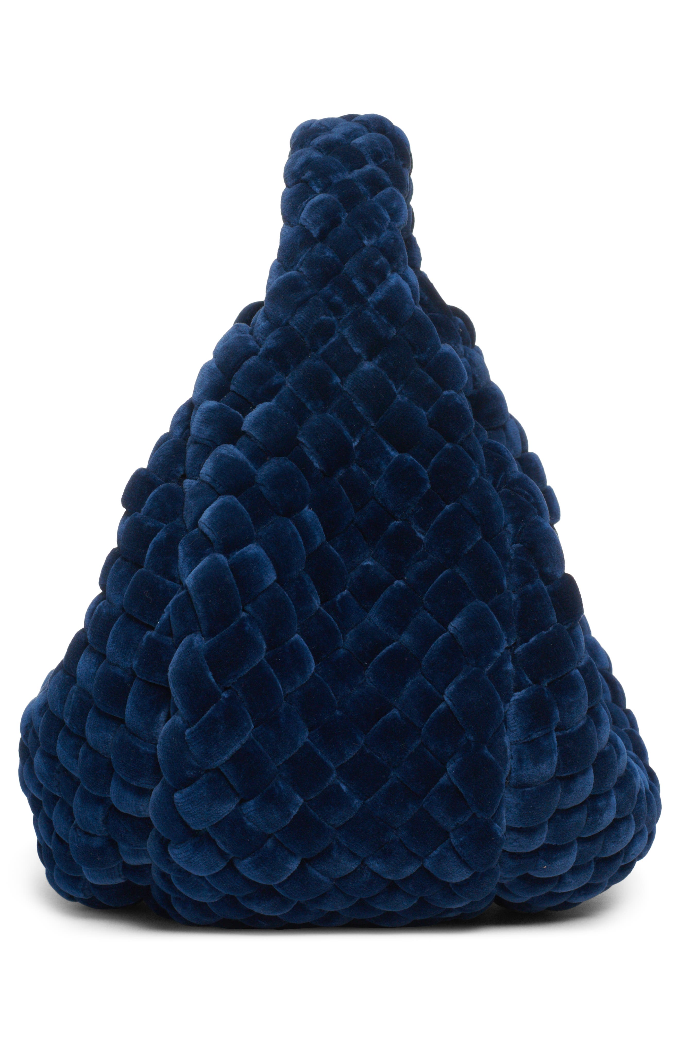 Bottega Veneta Mini Jodie Padded Intreccio Velvet Hobo, Alternate, color, 