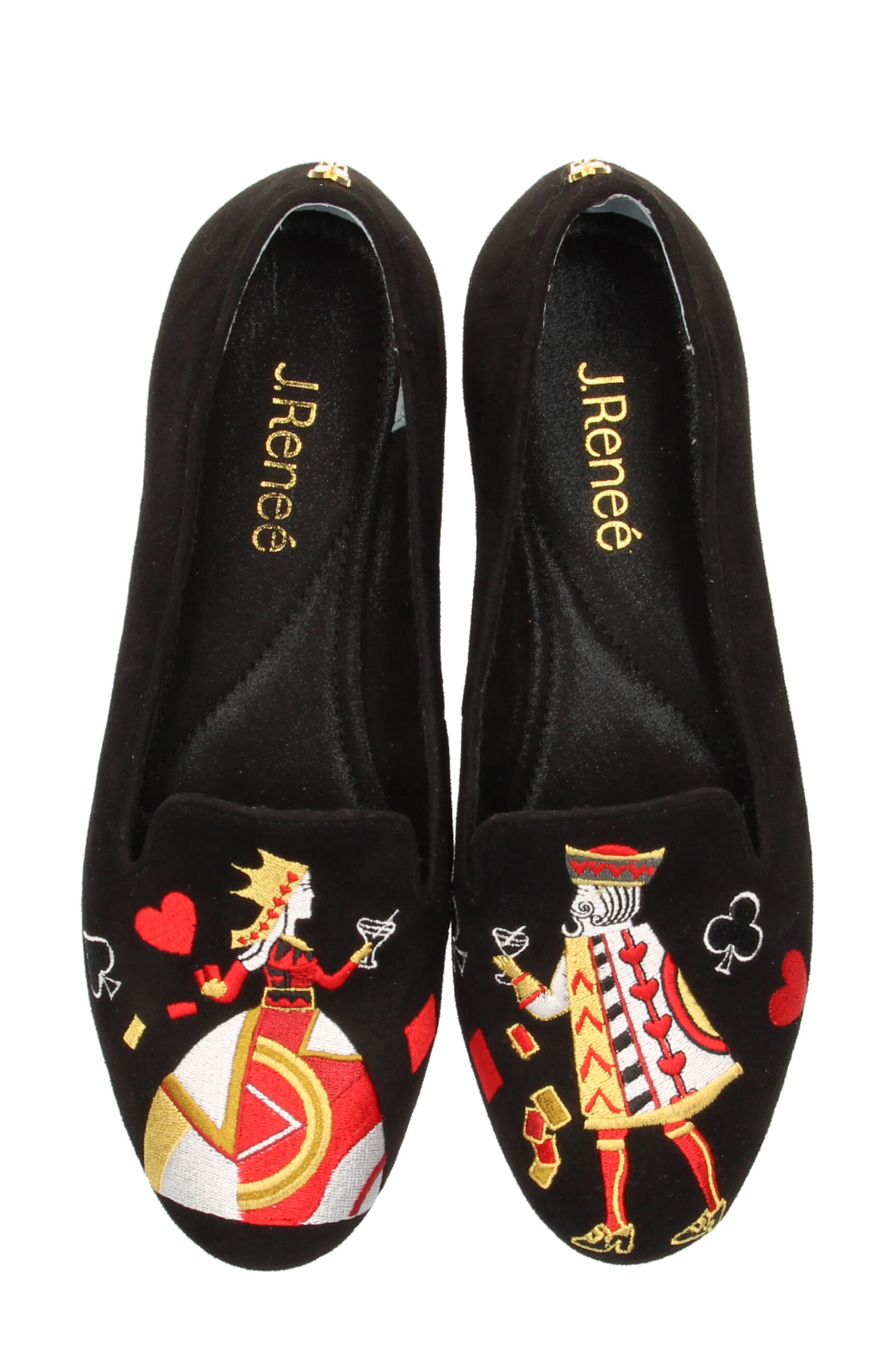 J. Reneé Fullhouse Embroidered Loafer, Alternate, color, Black