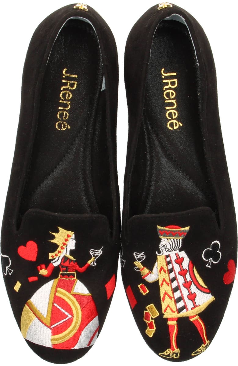 J. Reneé Fullhouse Embroidered Loafer, Alternate, color, Black
