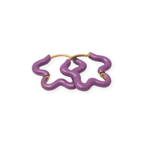 Enamel Flower Hoop Earrings