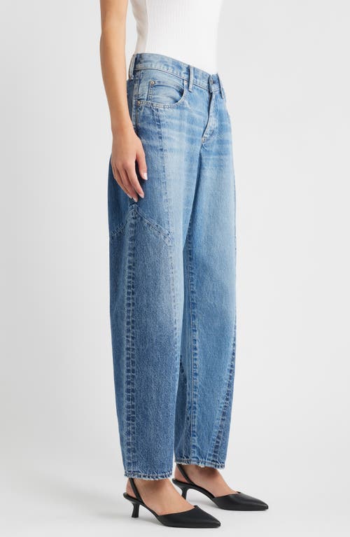 Moussy Vintage Micco Remake Tapered Wide Leg Jeans In Blue