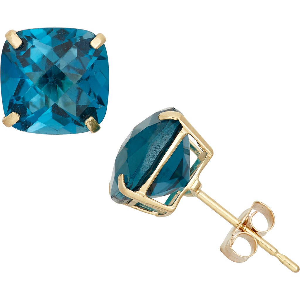 Fzn 10k Gold Solitaire Garnet Stud Earrings