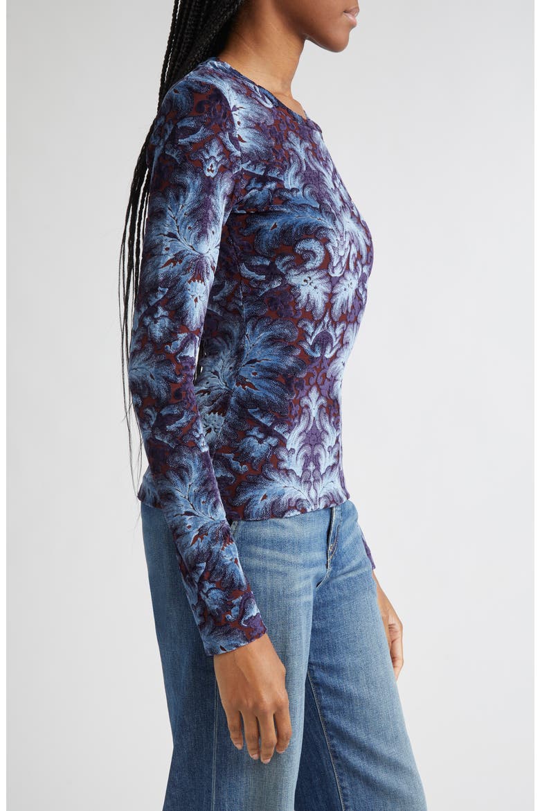 Paisley Burnout Jersey Top, Alternate, color, MULTICOLOR BLUE BASE