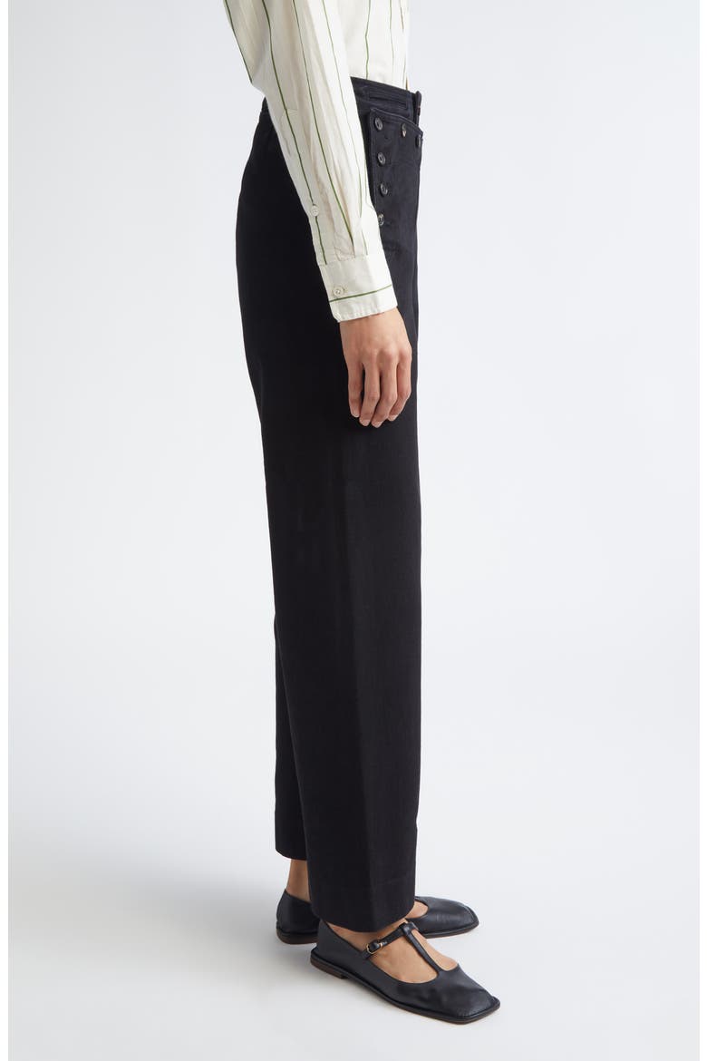 Denim Sailor Trousers, Alternate, color, BLACK