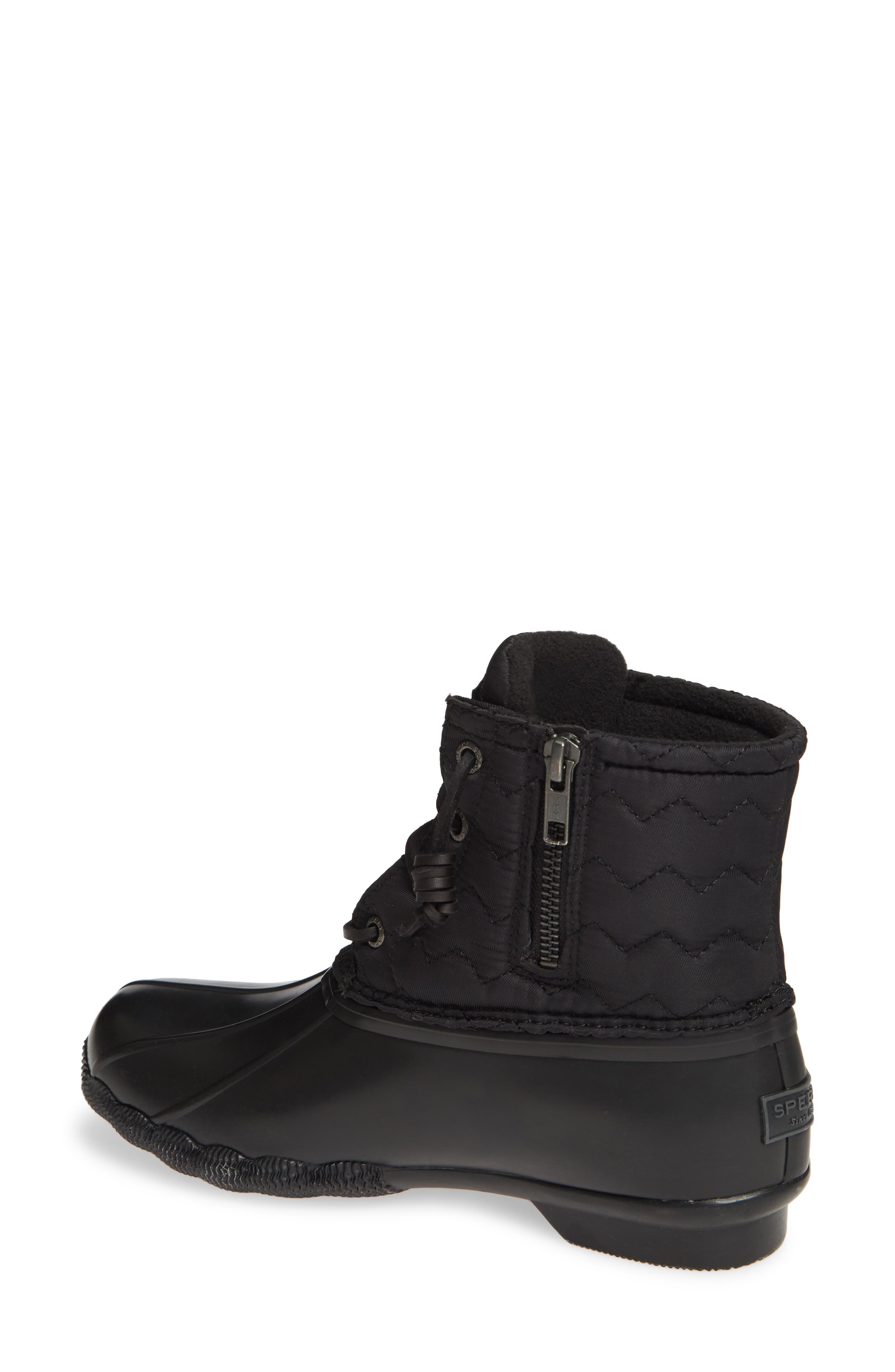 Saltwater Rain Boot, Alternate, color, BLACK NYLON QUILTED FABRIC