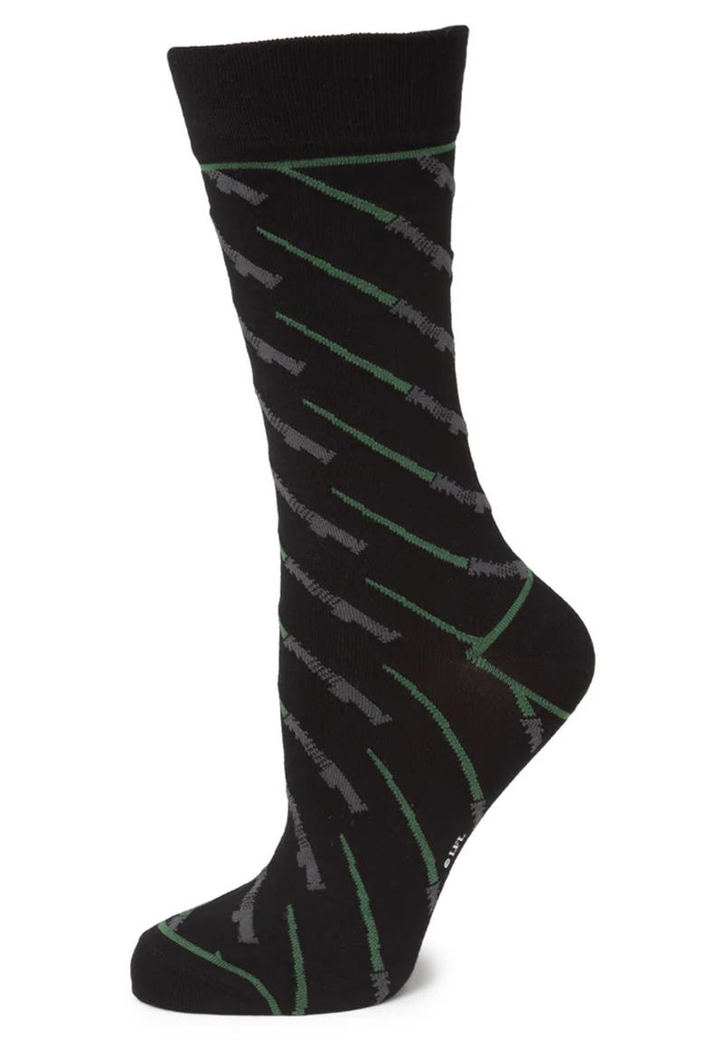 Green Lightsaber Socks & Jedi Lapel Pin Gift Set, Alternate, color, BLACK