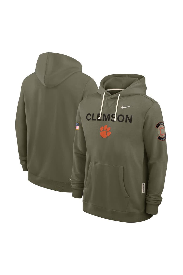 Men's Nike Olive Clemson Tigers 2025 Military Appreciation Performance Pullover Hoodie, Alternate, color, Olive