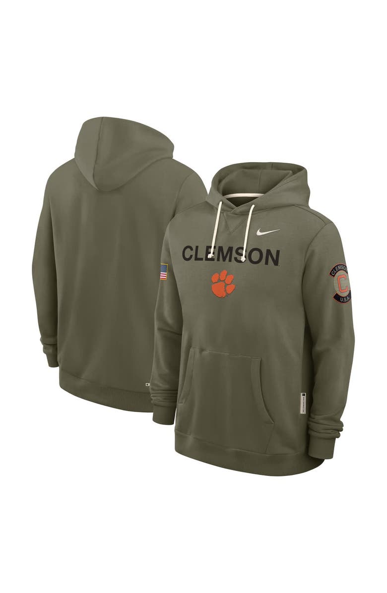 Nike Men's Nike Olive Clemson Tigers 2025 Military Appreciation Performance Pullover Hoodie, Alternate, color, 