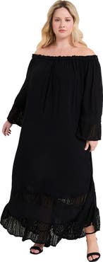 June + Vie Off-The-Shoulder Maxi Dress