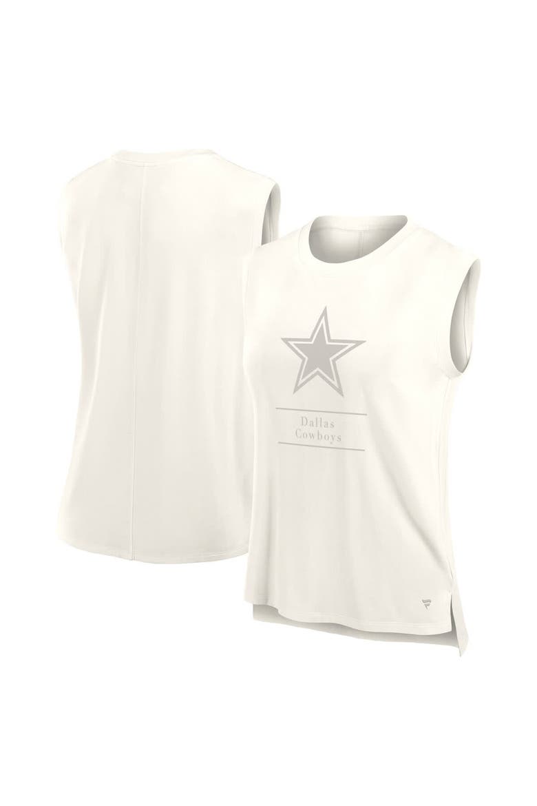 Women's Fanatics Cream Dallas Cowboys Studio Embrace Tank Top, Alternate, color, Cream