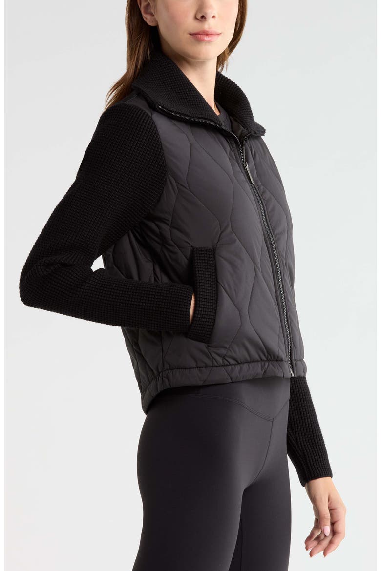 Cascade Quilted Hybrid Jacket, Alternate, color, BLACK
