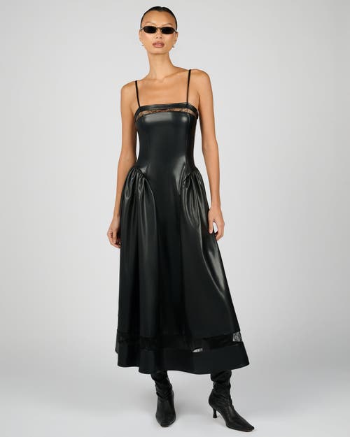 Weworewhat Lace Panel Corset Midi Dress In Black