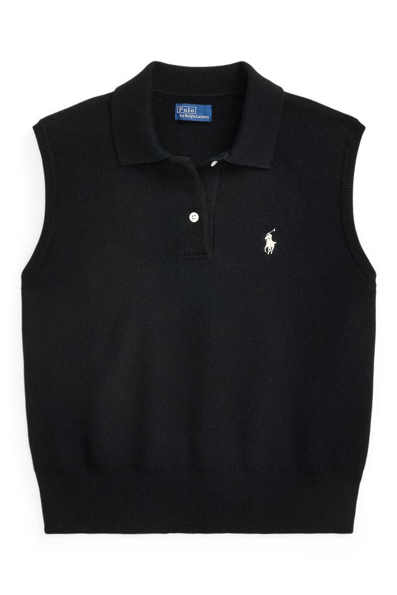 Polo Ralph Lauren Sleeveless Cotton Blend Piqué Polo Sweater